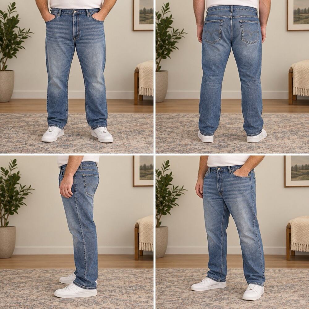 Levi’s 513 Men’s Jeans W42 L32 Slim Straight Medium Wash Blue Denim
